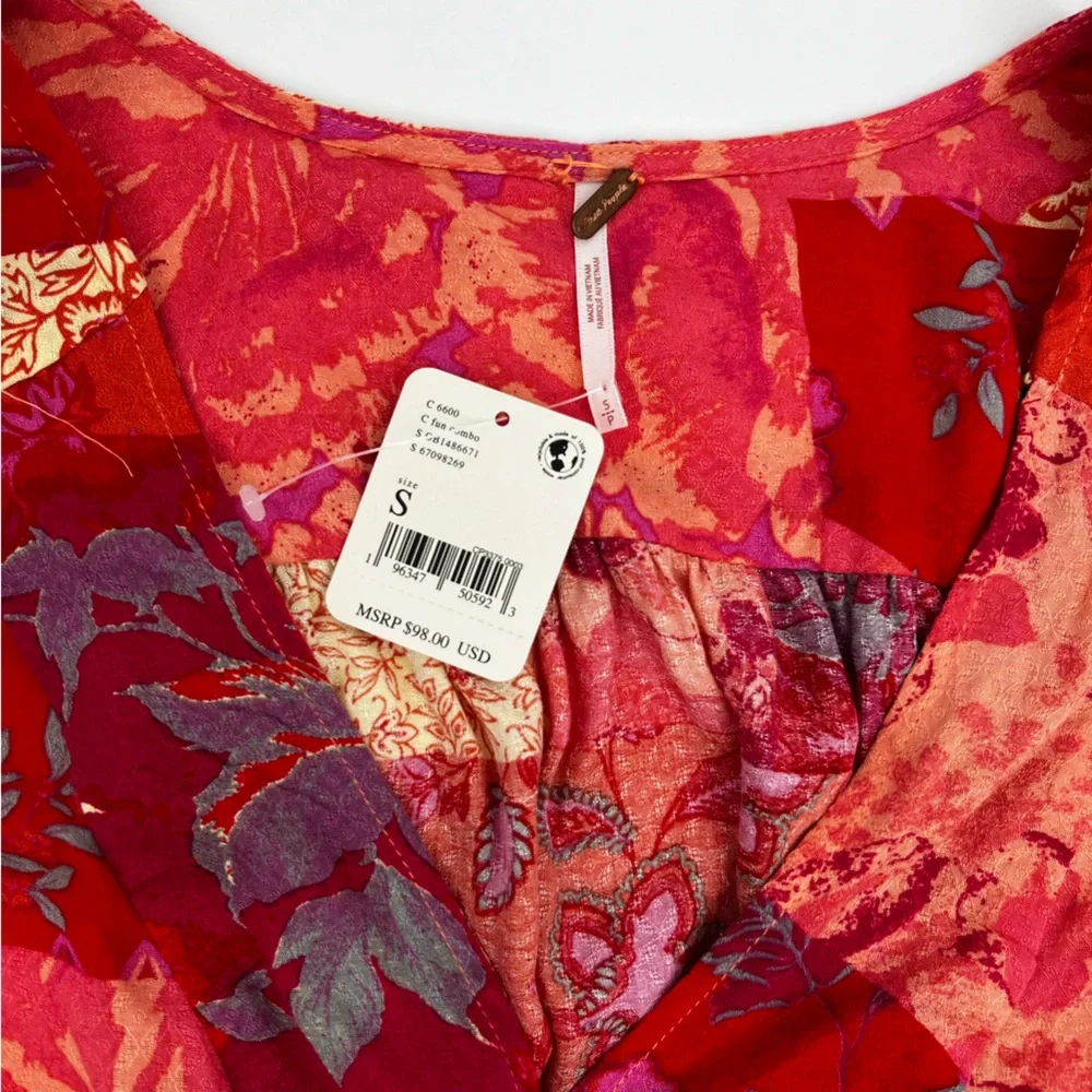 Free People Ashley Top Fun Combo, Small NWT